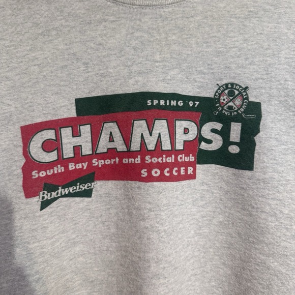 Vintage 1997 Champs Budweiser Crewneck Pullover Sweater Mens Sz XL Plz See - Picture 3 of 13